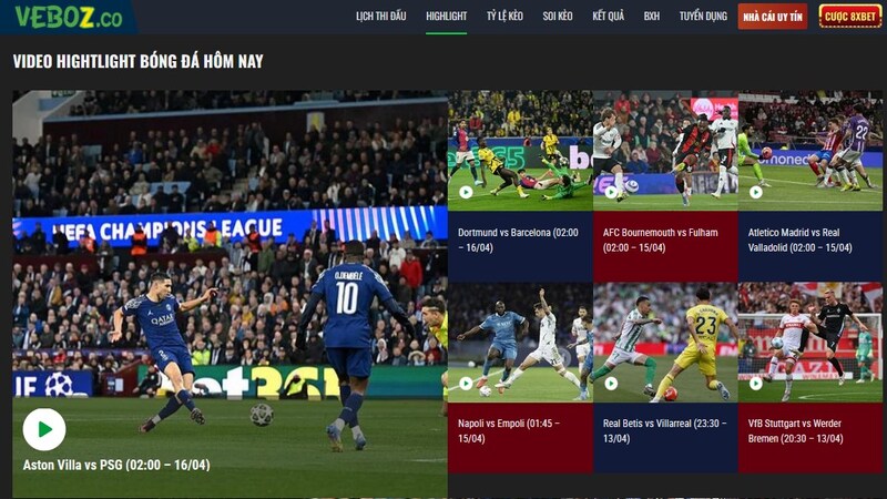 Vebo TV – Website hàng đầu trong lĩnh vực trực tiếp bóng đá
